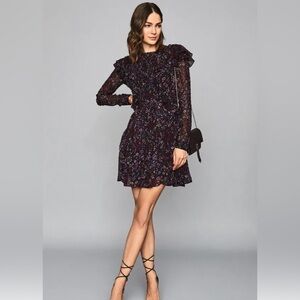 Reiss Carey Black floral dress
